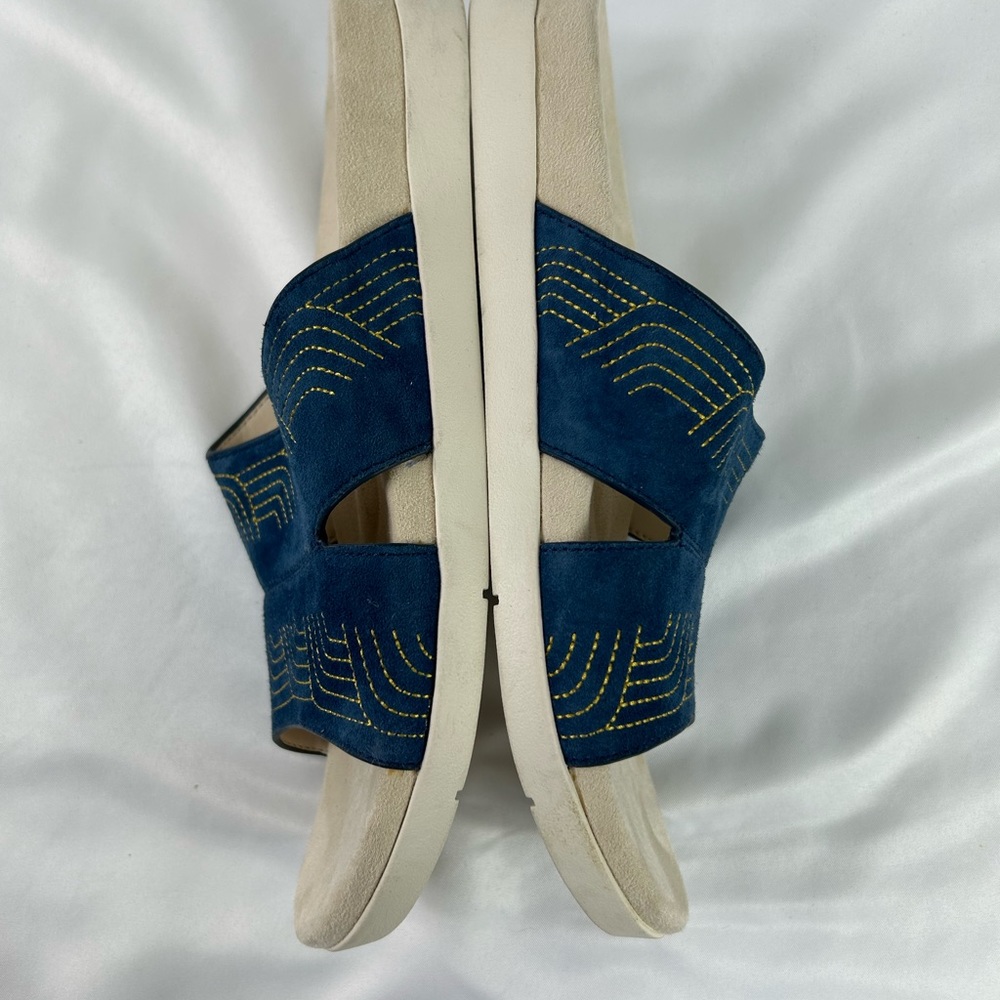 Spenco Twilight Ellie Women's Suede Leather Orthotic Slide Sandal Blue 9.5 EUC - Picture 8 of 14